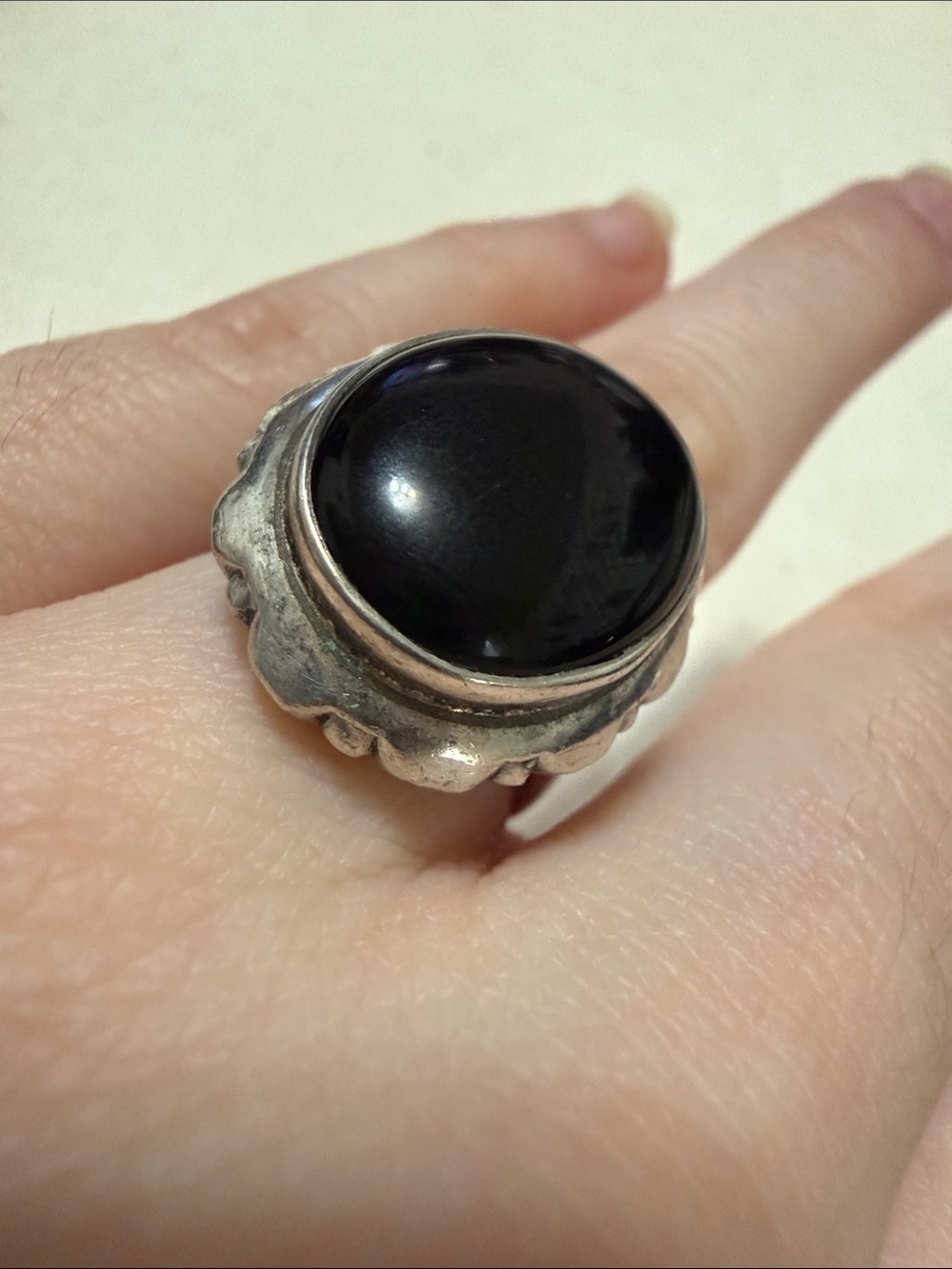 Gorgeous Sterling Silver 925 Black Onyx Oval Ring Size 6 - Picture 12 of 14